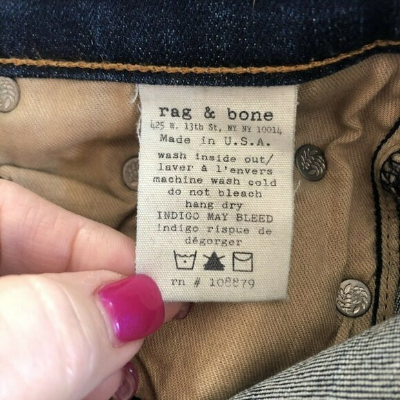 Rag and Bone "The Crop Jean" in Alderly Raw Hem Woman's Sz 25 Sold on REVOLVE - Picture 8 of 11